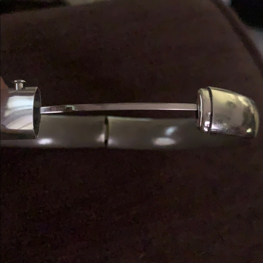 Wide Rounded Bangle Silver Bracelet - image 2